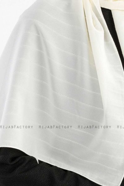 Burcu Creme Chiffon Hijab Madame Polo 130025-5