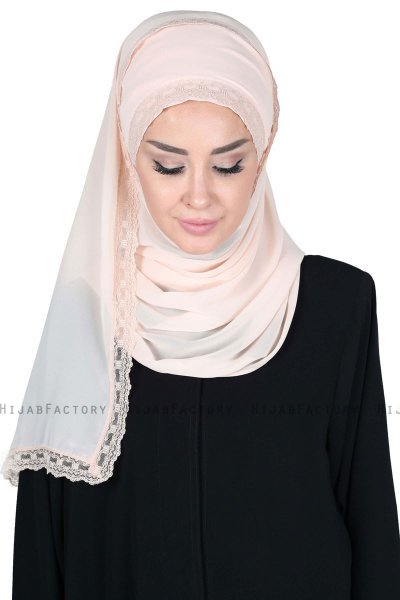 Carin - Beige Praktisch Chiffon Hijab