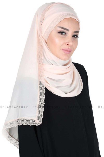 Carin - Beige Praktisch Chiffon Hijab
