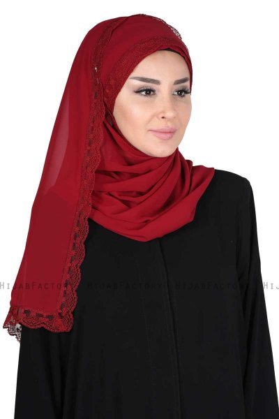 Carin - Bordeaux Praktisch Chiffon Hijab
