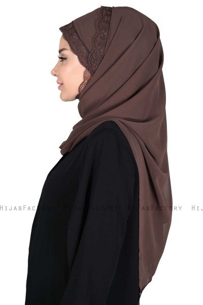 Carin - Braun Praktisch Chiffon Hijab