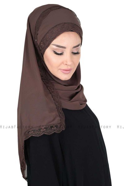 Carin - Braun Praktisch Chiffon Hijab
