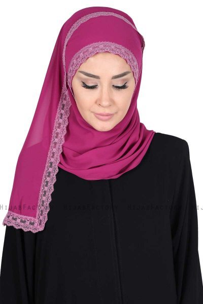 Carin - Fuchsie Praktisch Chiffon Hijab