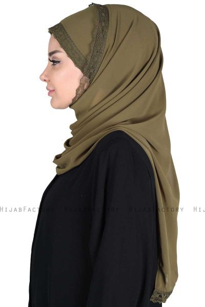 Carin - Khaki Praktisch Chiffon Hijab