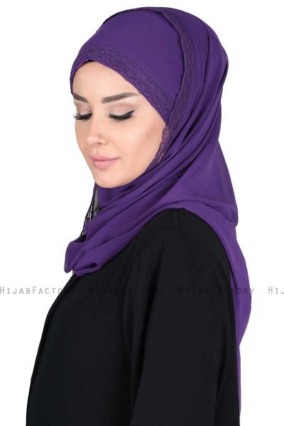 Carin - Lila Praktisch Chiffon Hijab