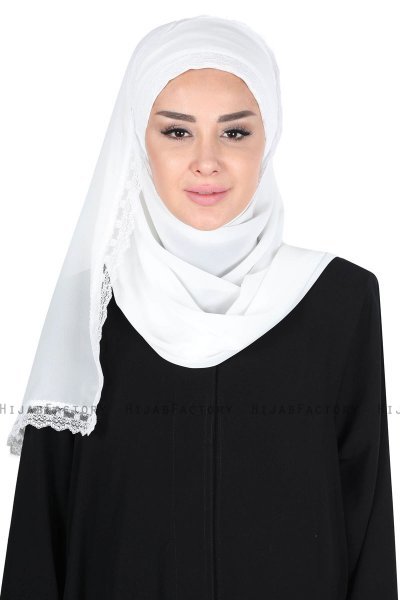 Carin - Offwhite Praktisch Chiffon Hijab