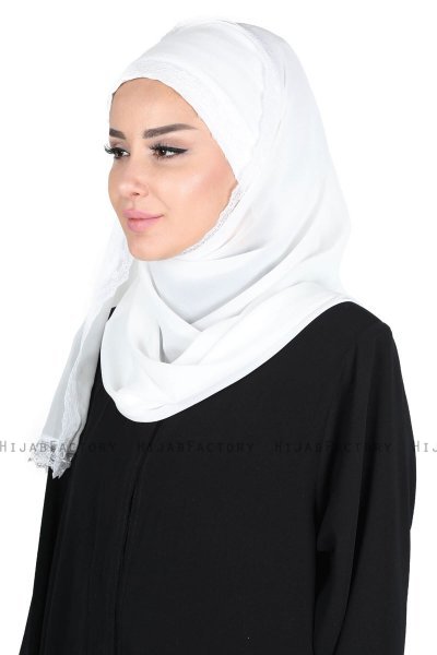 Carin - Offwhite Praktisch Chiffon Hijab