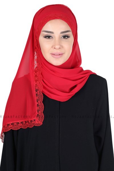 Carin - Rot Praktisch Chiffon Hijab