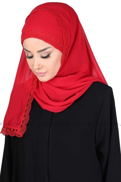 Carin - Rot Praktisch Chiffon Hijab