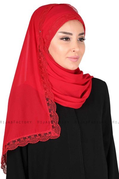 Carin - Rot Praktisch Chiffon Hijab