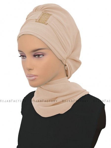 Carmen - Beige Praktisch Hijab - Ayse Turban