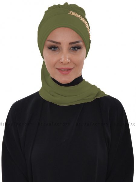 Beatrice Khaki Turban Hijab Ayse Turban 320911-1