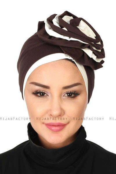 Clara - Braun & Creme Baumwolle Turban