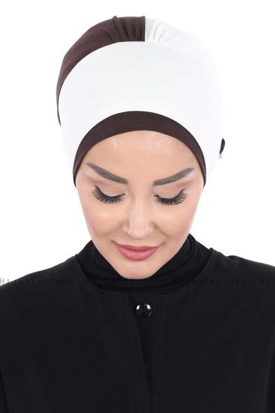 Clara - Creme & Braun Baumwolle Turban
