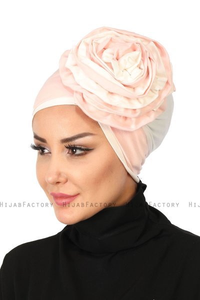 Clara - Altrosa & Creme Baumwolle Turban