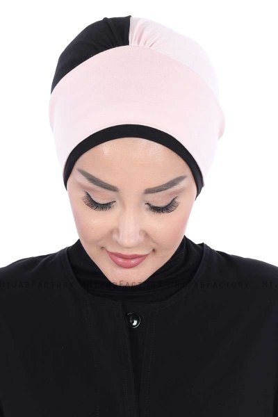 Clara - Altrosa & Schwarz Baumwolle Turban