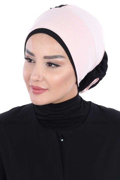 Clara - Altrosa & Schwarz Baumwolle Turban