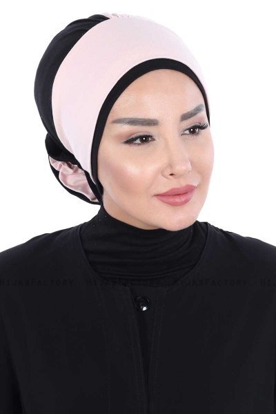 Clara - Altrosa & Schwarz Baumwolle Turban