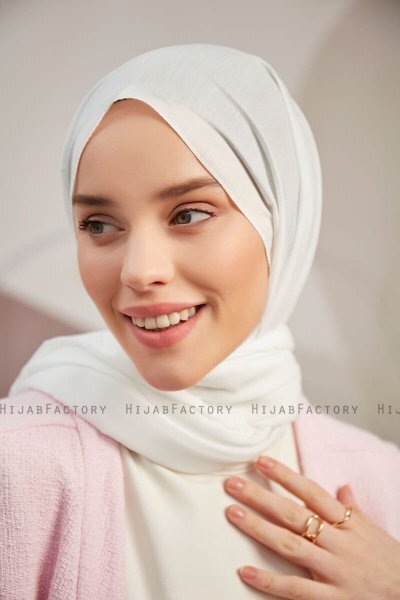 Silky Plain - Optic White Hijab