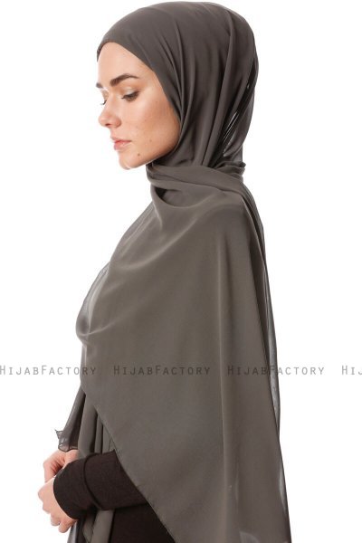 Derya - Khaki Praktisch Chiffon Hijab