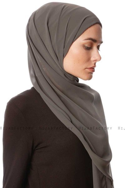 Derya - Khaki Praktisch Chiffon Hijab
