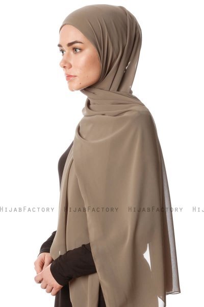 Derya - Olivgrün Praktisch Chiffon Hijab