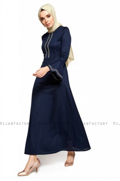 Deste - Navy Blau Kleid - Miss Halima