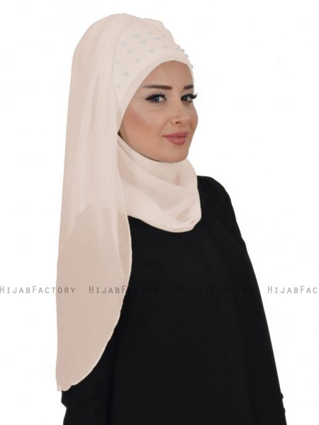 Diana Beige Praktisk Hijab Ayse Turban 326211-2