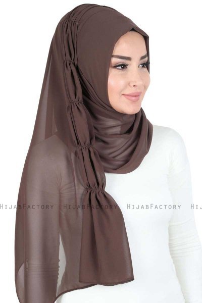 Disa - Braun Praktisch Chiffon Hijab
