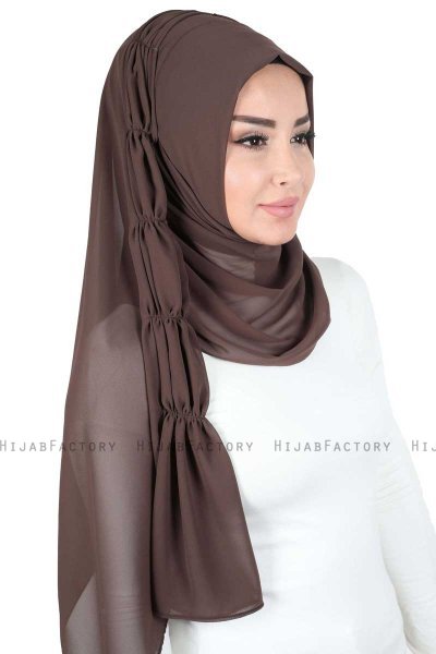 Disa - Braun Praktisch Chiffon Hijab