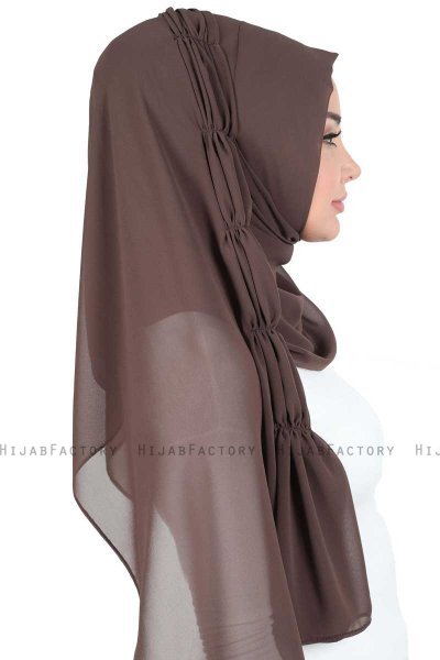 Disa - Braun Praktisch Chiffon Hijab