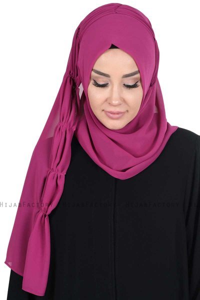Disa - Fuchsie Praktisch Chiffon Hijab