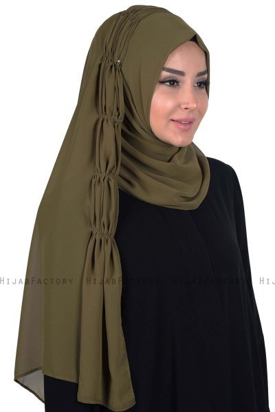 Disa - Khaki Praktisch Chiffon Hijab