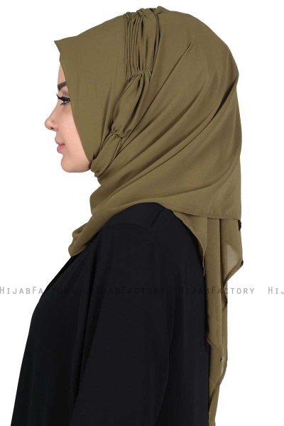 Disa - Khaki Praktisch Chiffon Hijab