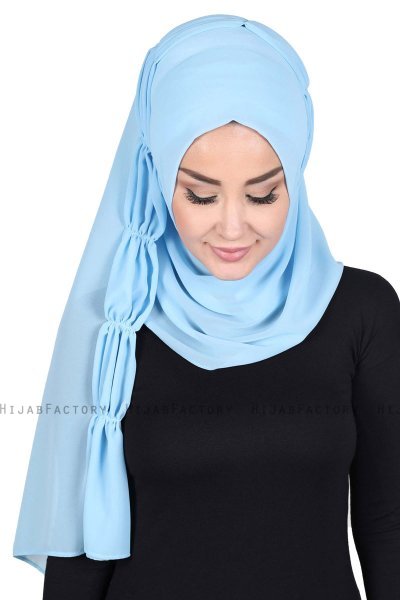 Disa - Hellblau Praktisch Chiffon Hijab