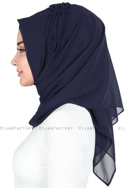 Disa - Navy Blau Praktisch Chiffon Hijab