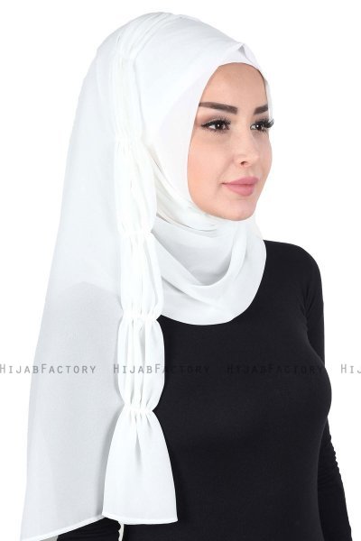 Disa - Offwhite Praktisch Chiffon Hijab