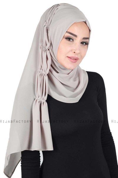 Disa - Taupe Praktisch Chiffon Hijab