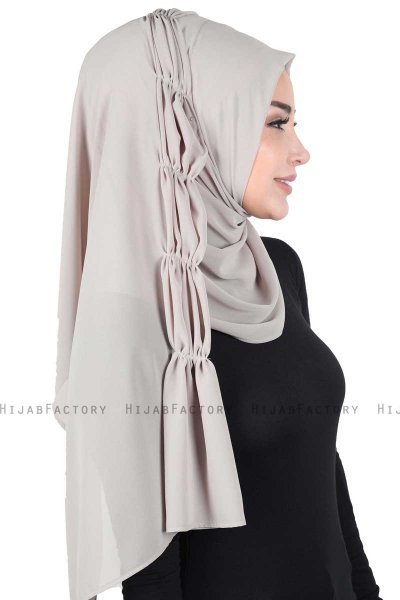 Disa - Taupe Praktisch Chiffon Hijab