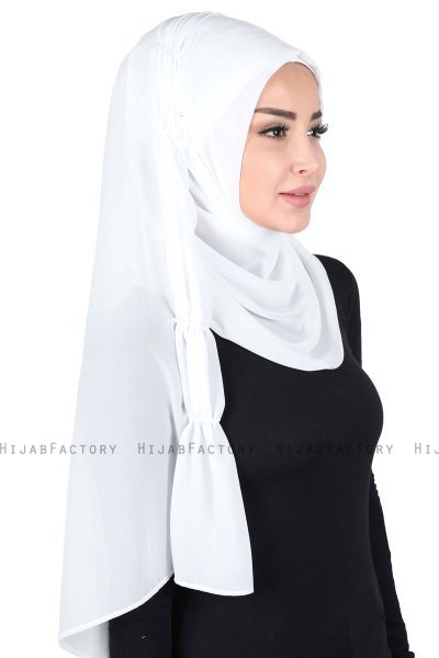Disa - Weiß Praktisch Chiffon Hijab