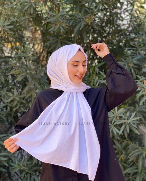 Djamila - Weiß Baumwolle Hijab - Mirach