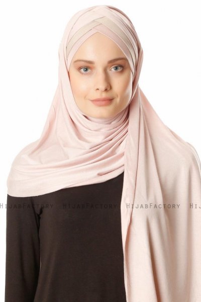 Duru - Altrosa & Helltaupe Jersey Hijab