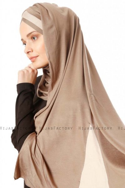 Duru - Dunkeltaupe & Taupe Jersey Hijab