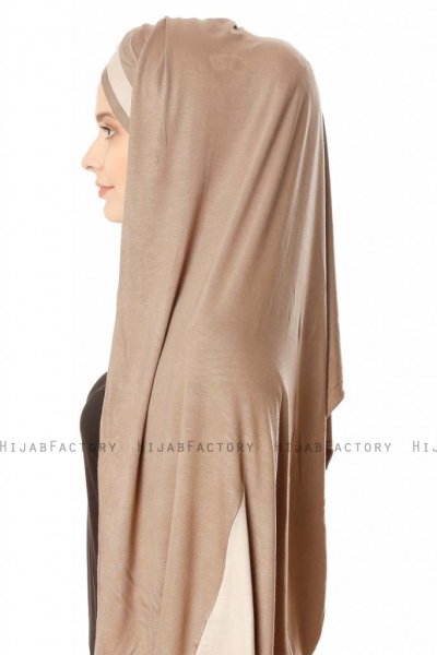 Duru - Dunkeltaupe & Taupe Jersey Hijab