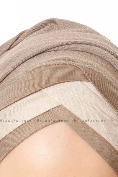Duru - Dunkeltaupe & Taupe Jersey Hijab