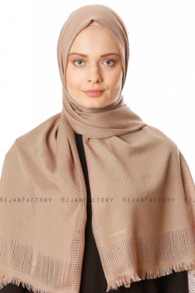 Ebru - Beige Baumwolle Hijab