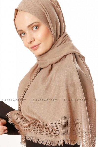 Ebru - Beige Baumwolle Hijab