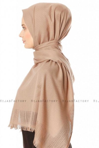 Ebru - Beige Baumwolle Hijab