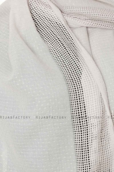 Ebru Grå Bomull Hijab Sjal 130043-5