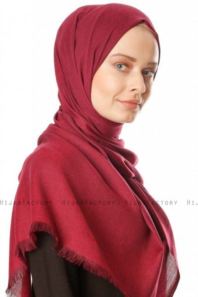 Ece - Dunkles Fuchsie Pashmina Hijab